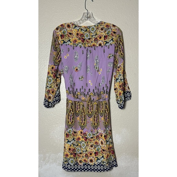 Figueroa & Flower Paisley Floral Size Large Belted Lined Dress Anthropologie - Picture 3 of 5